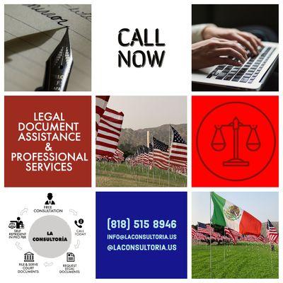 Call now to schedule a free consultation. We offer legal document assistance as well as self-help informational tools.