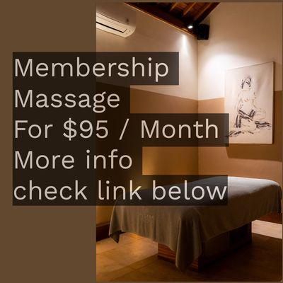 Membership massage available at Knead massage NYC. Find out more info about the massage membership at www.kneadnyc.com