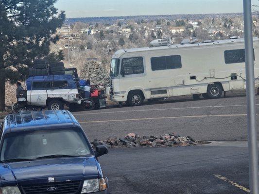 I witnessed these homeless people and there's always homeless camp here this photo they were stealing clothes out of laundry room!