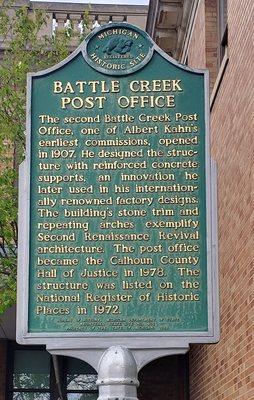 Battle Creek Post Office Historical Marker