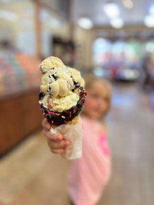 Ice cream waffle cone.