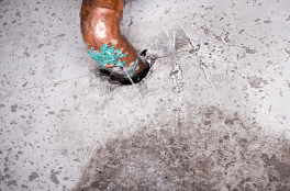 Slab leak detection and slab leak repair