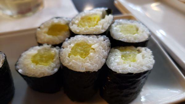 Oshinko Maki ($5), vegan by default. One of only four vegan sushi options. Not bad, not amazing.