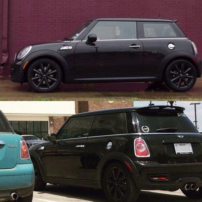 A little before and after. My MINI "The Darkness" needed his tint for sure. Made a 40% difference at least keeping the heat out.