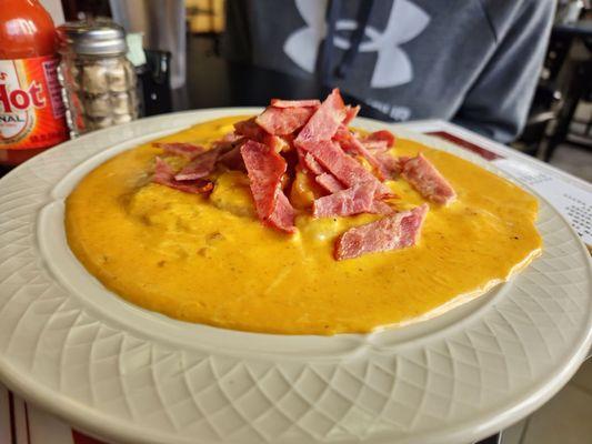 Shrimp and Grits with Turkey Sausage