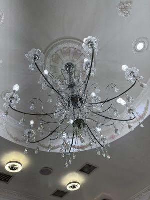 Chandelier at salon