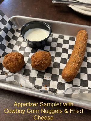 The sampler brings three of each item but we raided them before I got my pic lol! Cowboy Corn Nuggets are amazing!