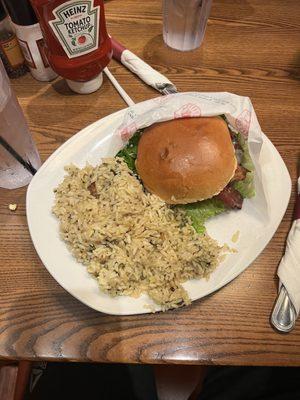 All Star Burger w/ Rice Side