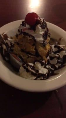 I was looking forward to fried ice cream. Got cheep chocolate chip ice cream literally rolled in stale cornflakes. Whipped topping & cherry.