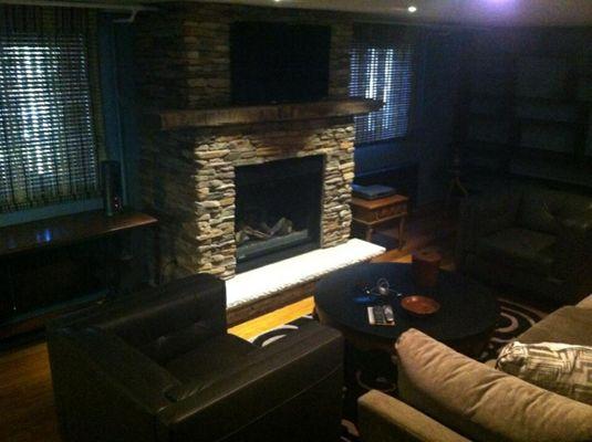 Living room remodel and custom fireplace