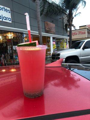 Agua Fresca watermelon with lemon chia seeds