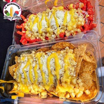 Nachos con elote