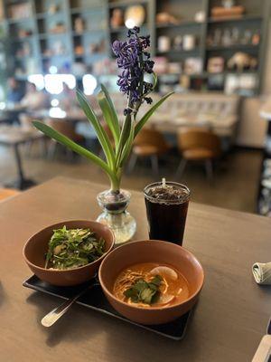 House Farmers Market Salad and tortilla tomato soup - part of lunch special