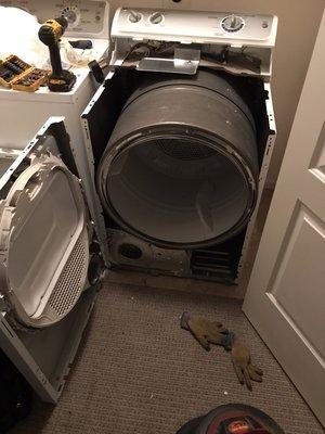 Manufactures recommends Dryer maintenance cleaning needs to be preformed once a year to prevent dryer fires.