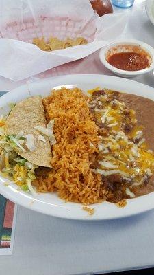 1 Cheese Enchilada, 1 Crispy Taco with Rice & Beans: It was all great!