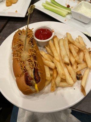 Wild Colombian Hotdog with French Fries