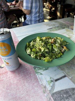 Caeser salad. Just lettuce and croutons. $12.95? Hmmmm