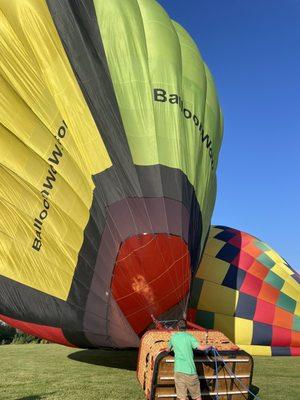 Inflating the balloon