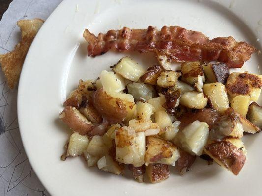 Homefries and bacon