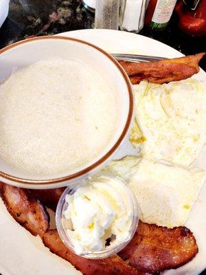 3 EGG  BREAKFAST, BACON  AND GRITS