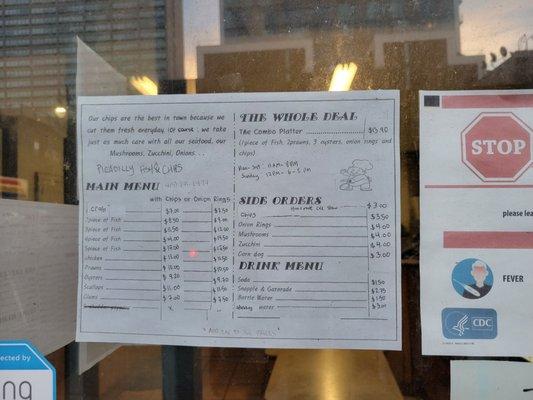 Menu from outside