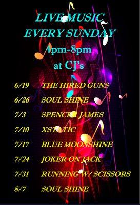 Live bands every Sunday 4pm-8pm. No cover charge.