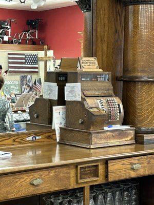 Cash register at soda fountain.