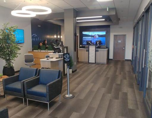 Lobby and waiting area in Westerra's Stapleton branch.