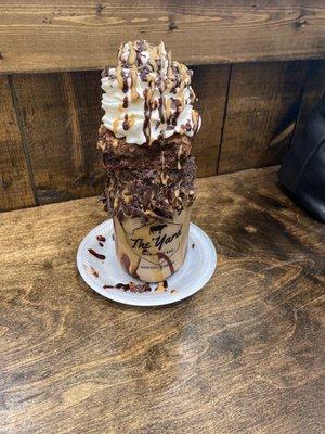 Peanut butter brownie bliss milkshake