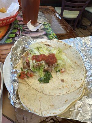 Carnitas on Flour Tortilla