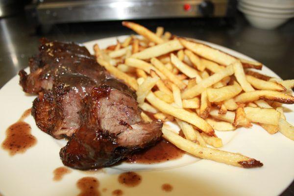 Ribeye shortrib special with redwine reduction sauce