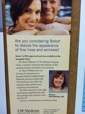 Botox Injections are Available.