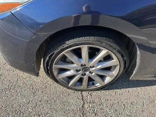 Freeway tire failure