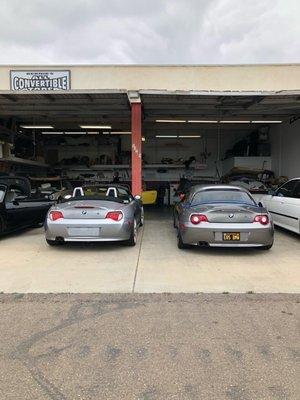 Convertibles at Bernie's. Great work replacing the headliner in my hardtop.