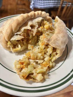 Inside the vegetable pasty