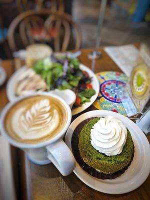 Chicken Salad, Spanish Latte, Matcha Tiramisu