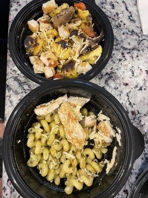 Burnt tortellini and "pesto" Cavatappi