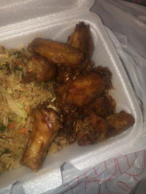 10 piece wings and rice