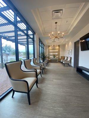 Beautiful waiting room decor and comfortable seating