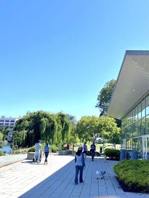 This park along Mission Creek is for walkers and dogs with nice sloped lawns for children and pets.