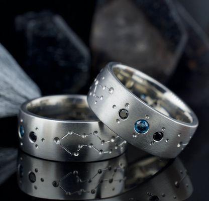 Men's Matching Wedding Bands, Designed by Abby Sparks Jewelry.