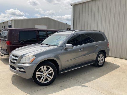 New tint and ceramic clear tint on the windshield of the wife's Mercedes-Benz