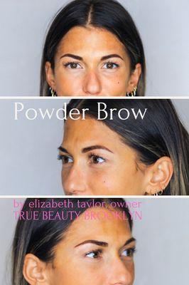 before and after powder brow by elizabeth taylor