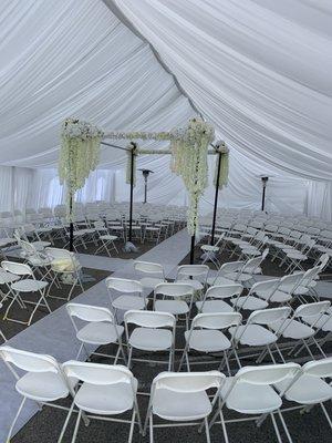 30x50 white draping