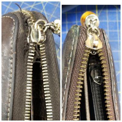 Gucci leather purse zipper replacing