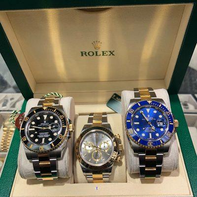 Two tone Rolex Daytona and submariner ceramic.