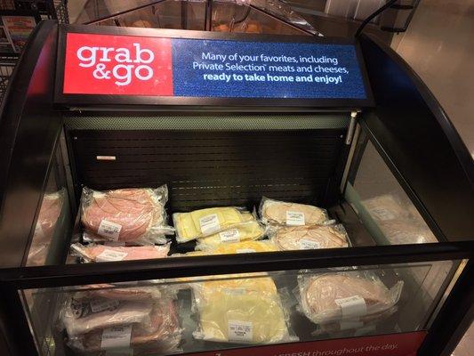 Deli case with pre-sliced meat and cheese. Meat all was packaged around .75 pounds.