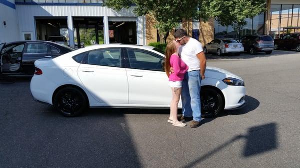 Happy couple new dart