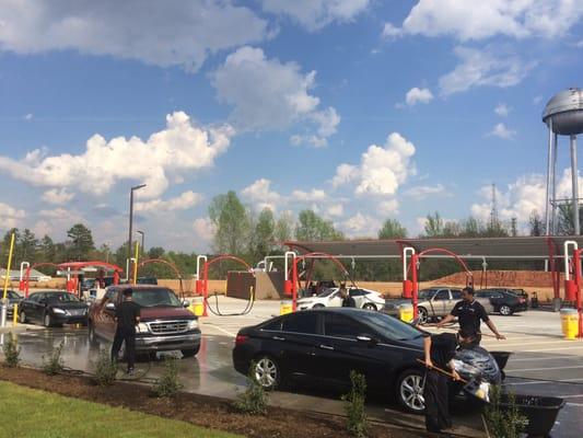 They're washing cars for free today!