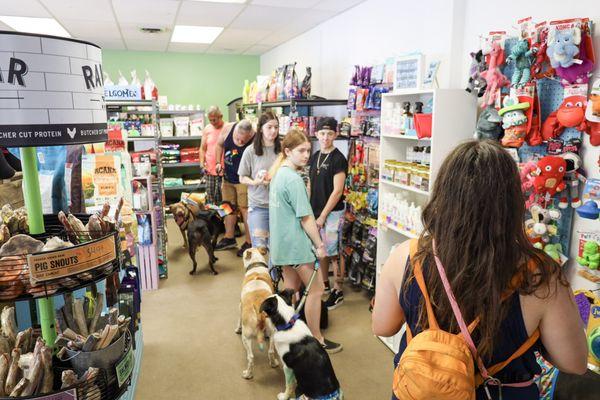 All are welcome at our dog and cat friendly holistic pet supply boutique. Open 7 days a week!